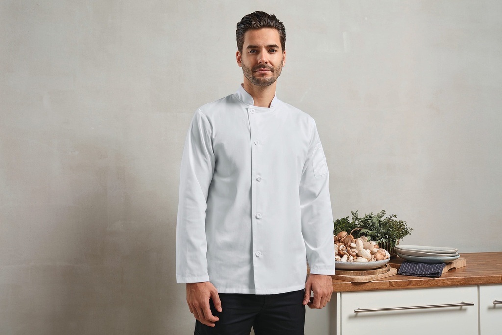 [PR901-Black-S] Veste chef cuisinier manches longues "Essential" (PR901) (Black, S)