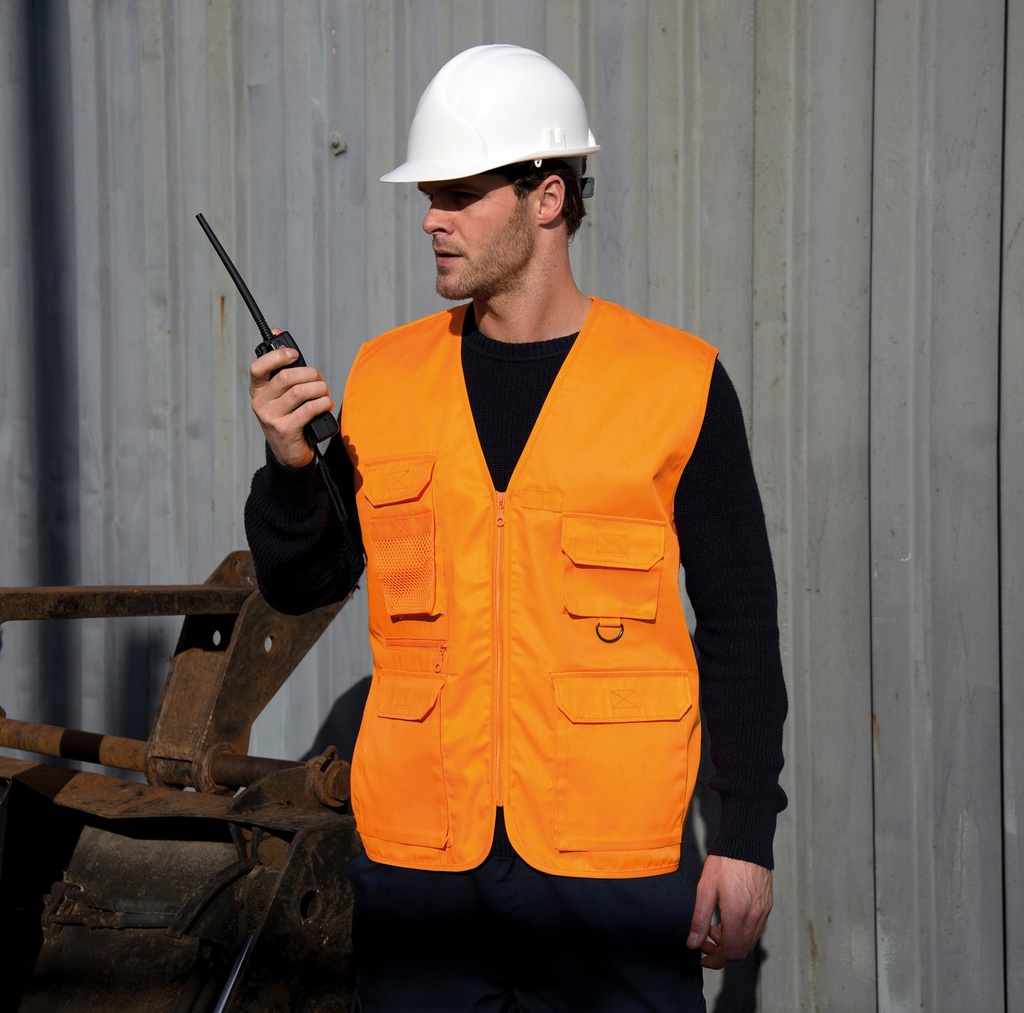[R045X-Orange-S] Gilet Safari (R045X) (Orange, S)