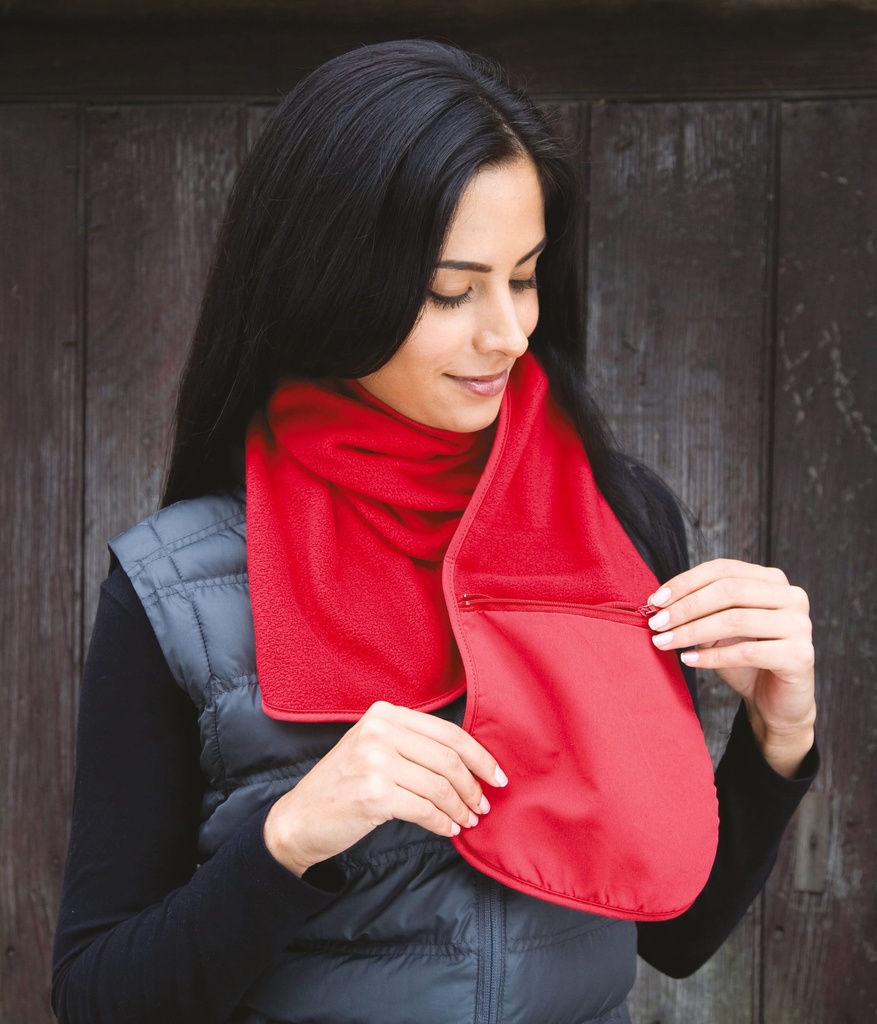 [R100-Black-One size] ÉCHARPE POLARTHERM™ avec poche zippée (R100) (Black)