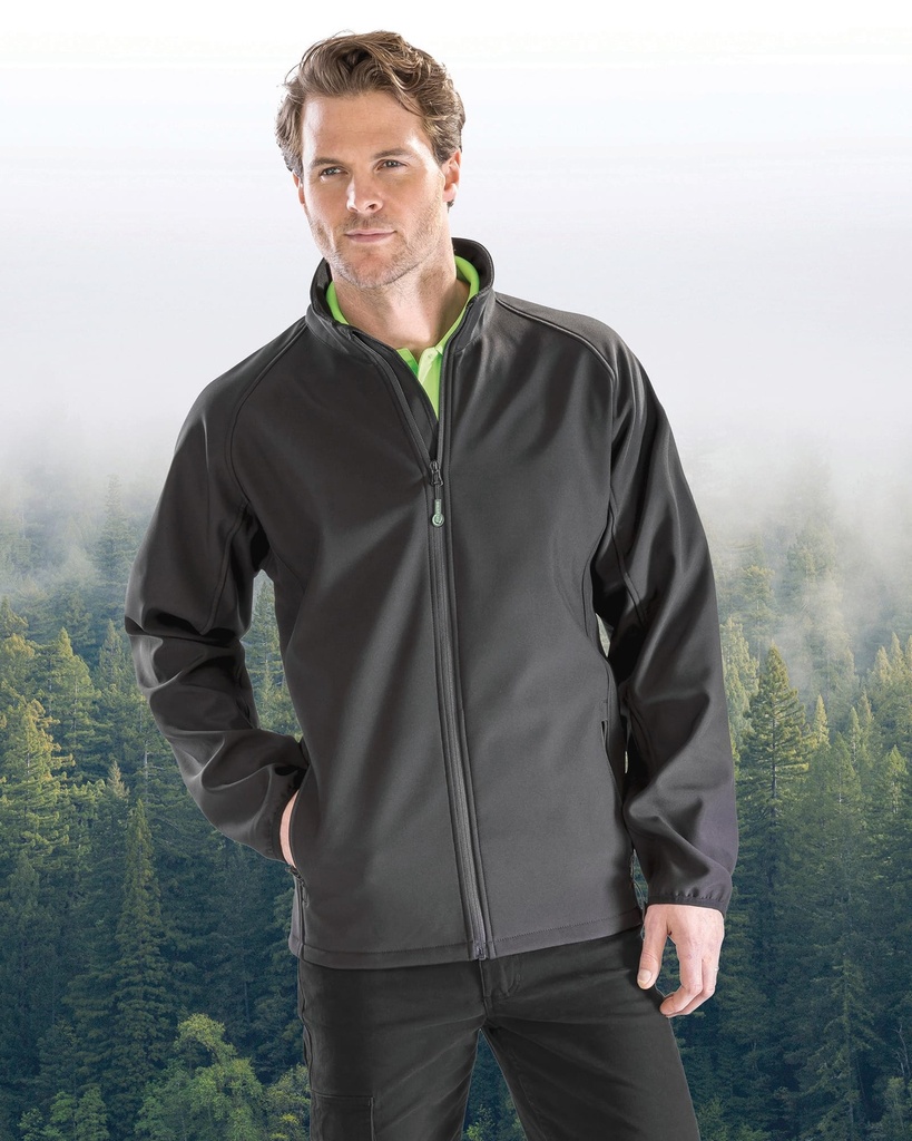 [R231M-Black / orange-S] Veste Softshell Homme Printable (R231M) (Black / orange, S)