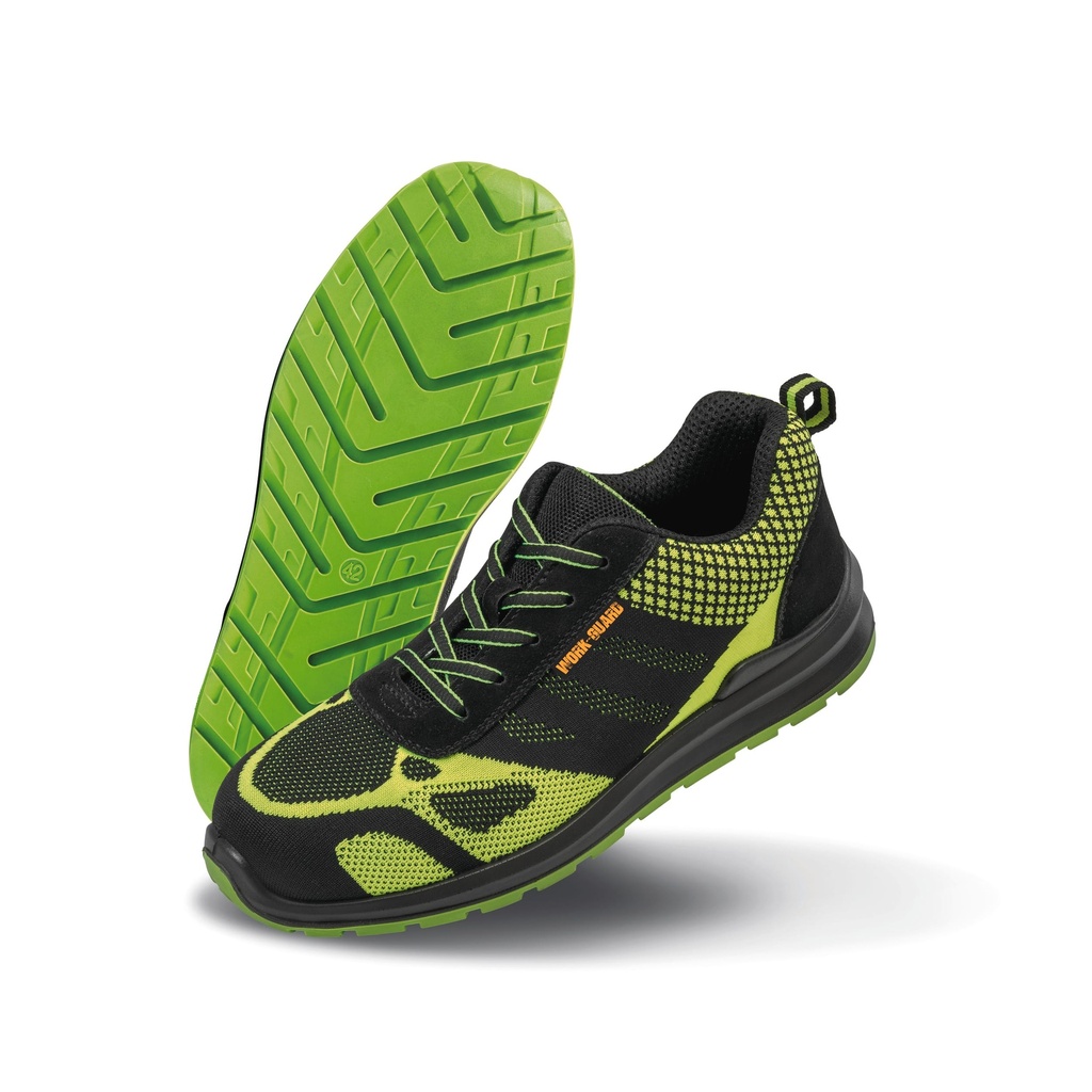 [R458X-Neon green / black-8 uk] Chaussures de sécurité Flyknit (R458X) (8 uk)