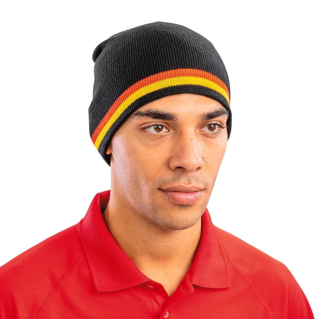 [R368X-Black / white-One size] Bonnet "Supporter" (R368X) (Black / white)