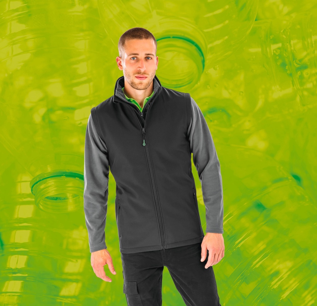 [R902M-Black-S] Bodywarmer softshell homme recyclé (R902M) (Black, S)