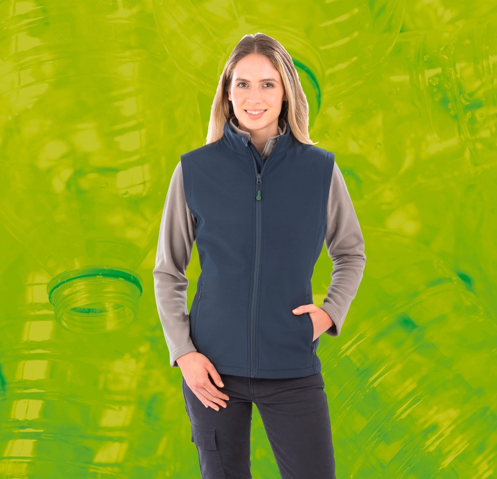 [R902F-Black-S] Bodywarmer softshell femme recyclé (R902F) (Black, S)