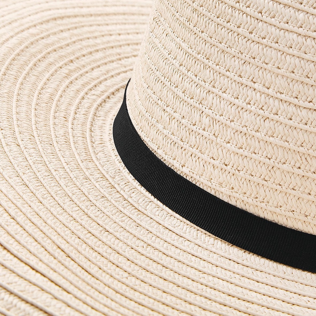 [B740-Black-One size] Chapeau d'été à bord large Marbella (B740) (Black)