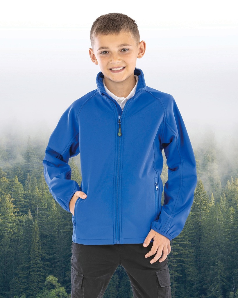 [R901JY-Black-7/8 ans] Veste softshell recyclée 2 couches enfant (R901JY) (Black, 7/8 ans)