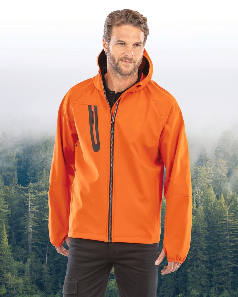 Veste Softshell 3 couches recyclée à capuche unisexe (R909X)