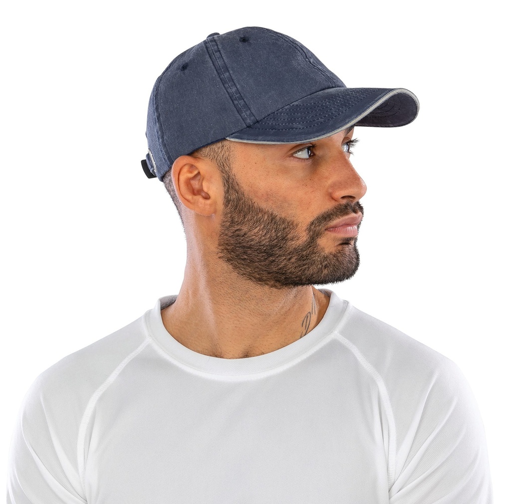Casquette coton fine ligne lavé avec visière sandwich (RC054X)