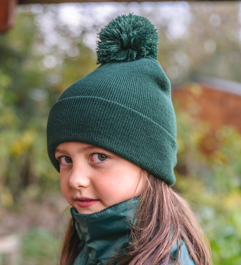 [RC028J-Black-One size] Bonnet pompon BEANIE (RC028J) (Black)