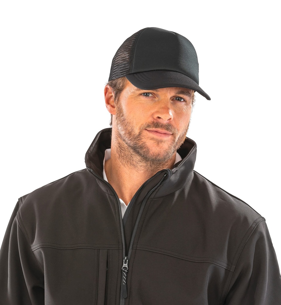[RC089X-Black / white-One size] Casquette trucker DETROIT (RC089X) (Black / white)