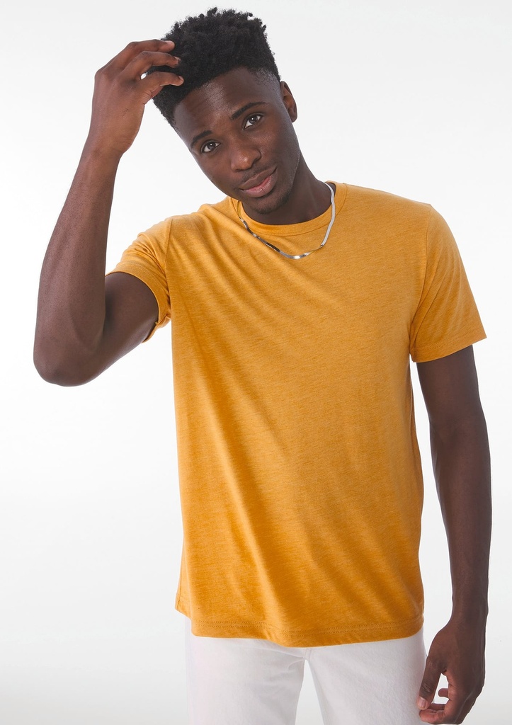 [BE3413-Charcoal black triblend-S] T-SHIRT homme TRIBLEND COL ROND (BE3413) (Charcoal black triblend, S)