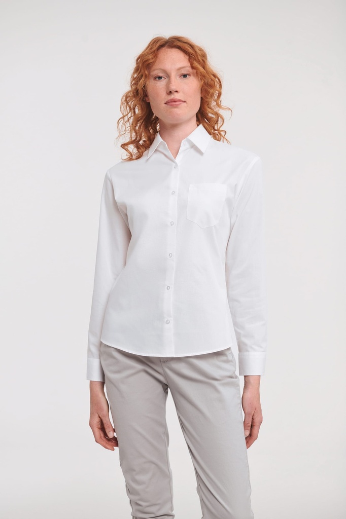 Chemise femme popeline pur coton manches longues (RU936F)