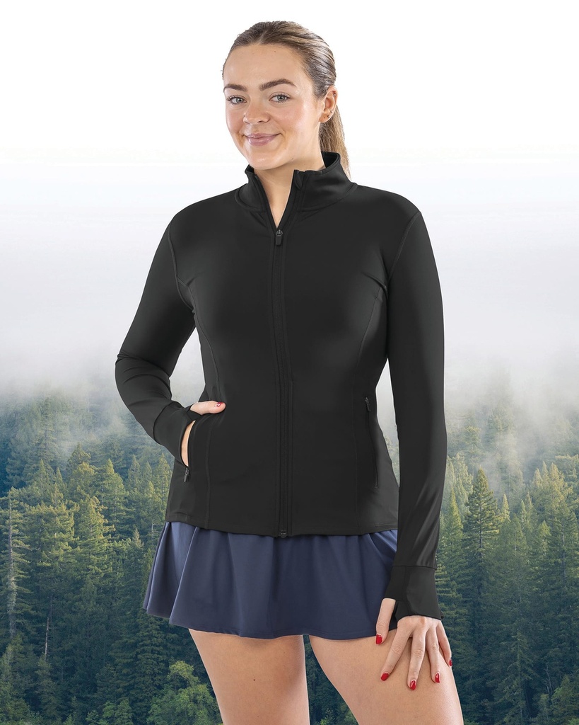 [S798F-Black-S] Veste de fitness pour femmes (S798F) (Black, S)