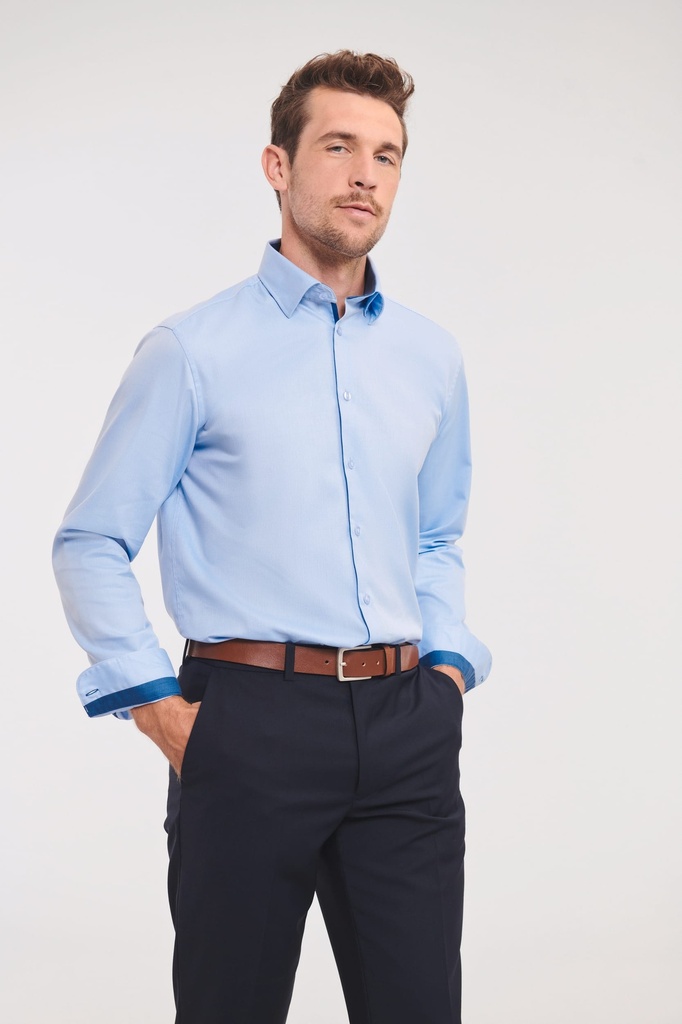 Chemise à motifs chevrons manches longues (RU964M)
