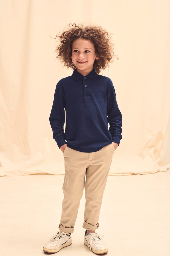 [SC63201-White-7/8 ans] Polo enfant 65/35 manches longues (SC63201) (White, 7/8 ans)