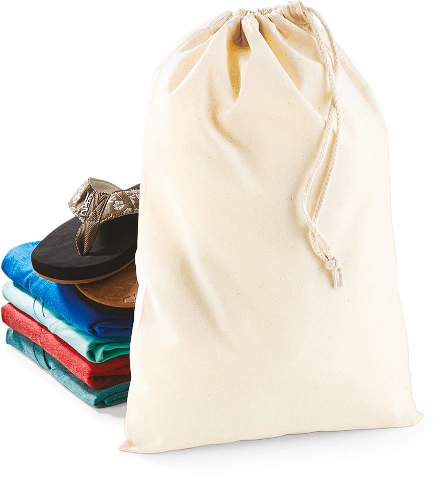 [W115-Black-S] Sac à cordelettes en coton (W115) (Black, S)