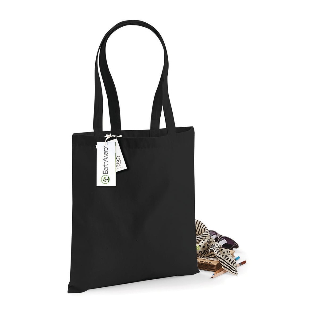 [W801-Black-One size] Sac coton bio Earthaware® (W801) (Black)