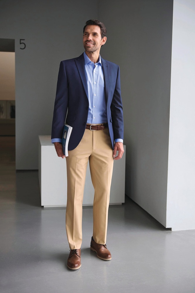 [BT8025-Sand-28 uk] Pantalon homme Oliver coupe cintrée (BT8025) (Sand, 28 uk)