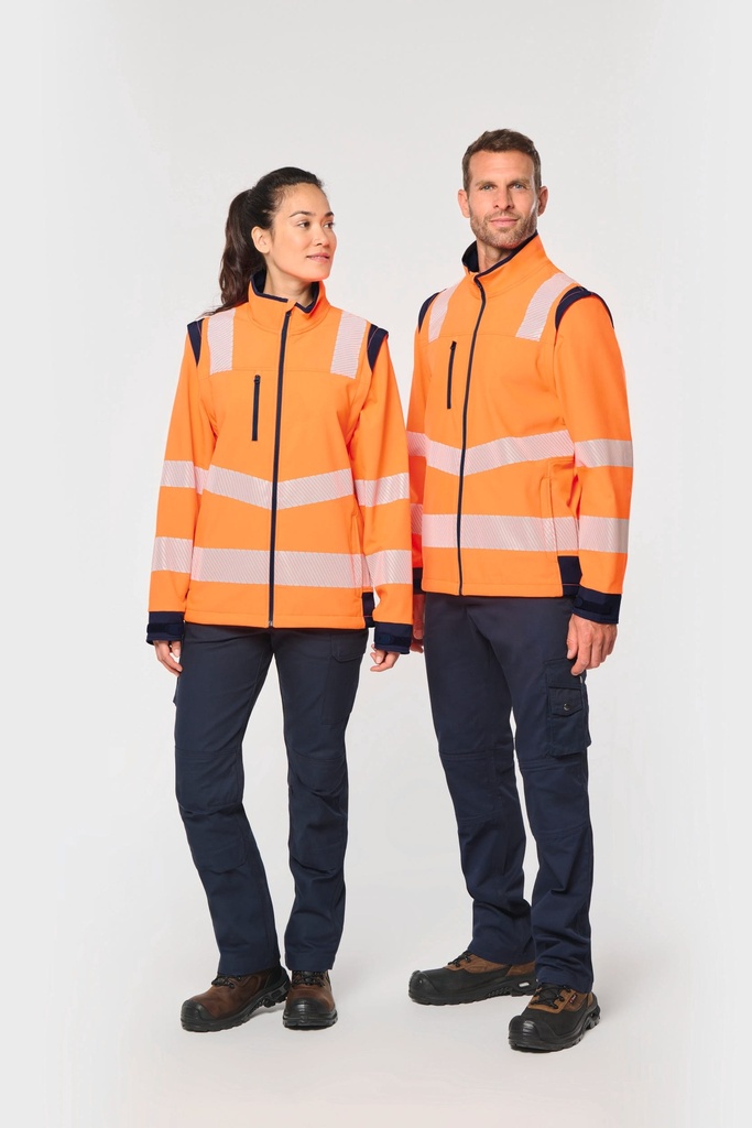 Veste softshell de sécurité recyclée avec manches détachables unisexe (WK460)