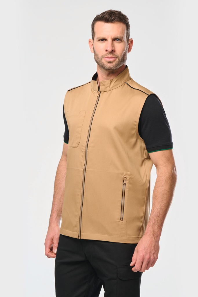 [WK6148-Black / yellow-S] Gilet Day To Day homme (WK6148) (Black / yellow, S)