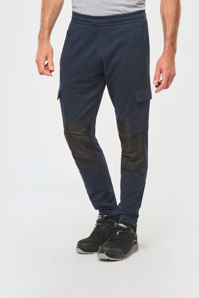 [WK710-Black-S] Pantalon molleton cargo écoresponsable homme (WK710) (Black, S)