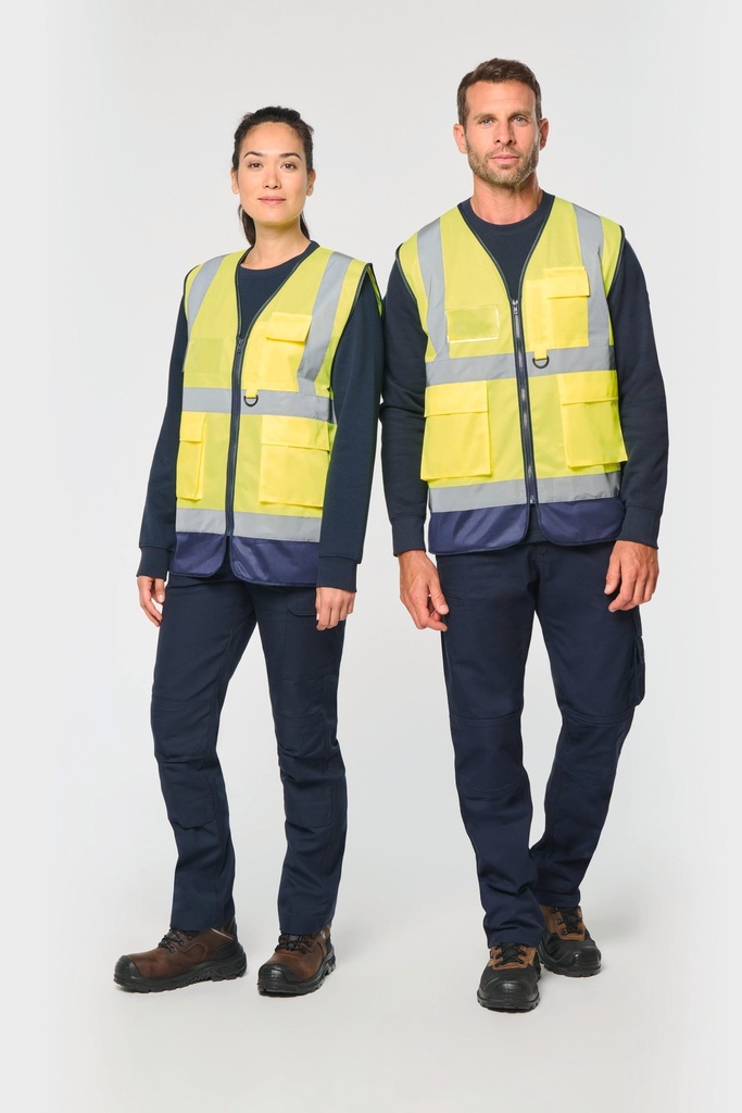 Gilet de sécurité haute visibilité recyclé avec zip unisexe (WK618)