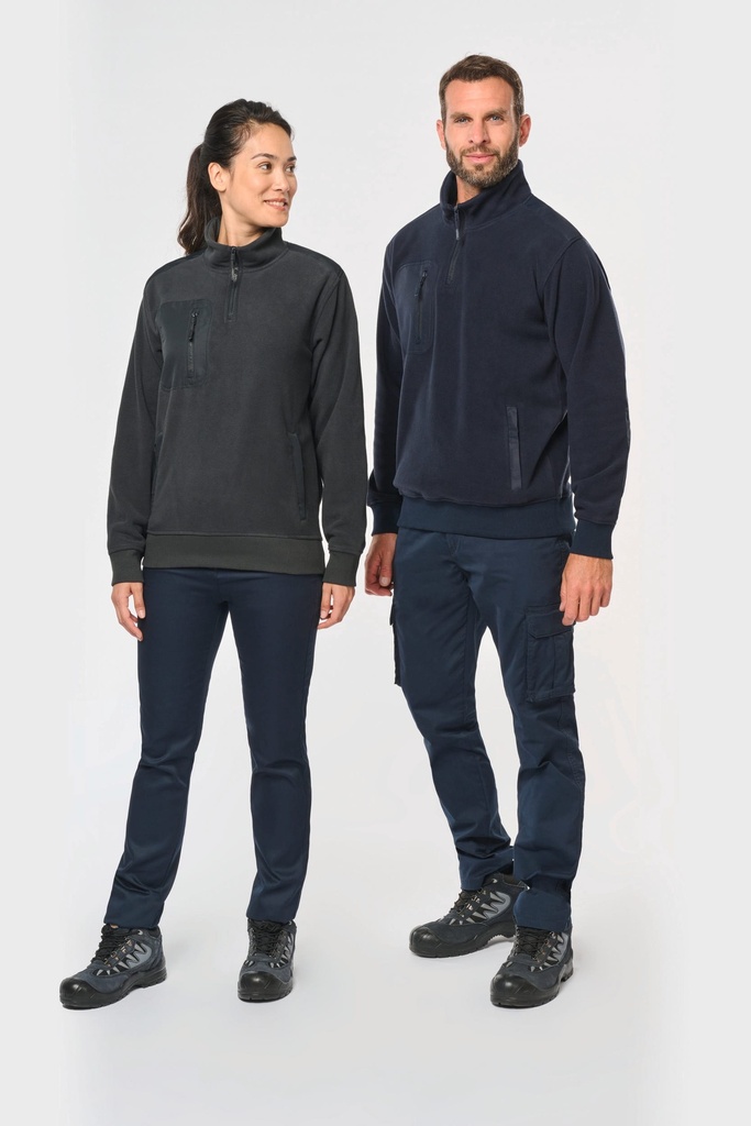 Polaire écoresponsable col zippé unisexe (WK905)