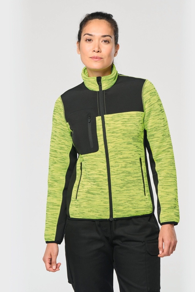 [WK9109-Black-S] Veste recyclée en polytricot femme (WK9109) (Black, S)