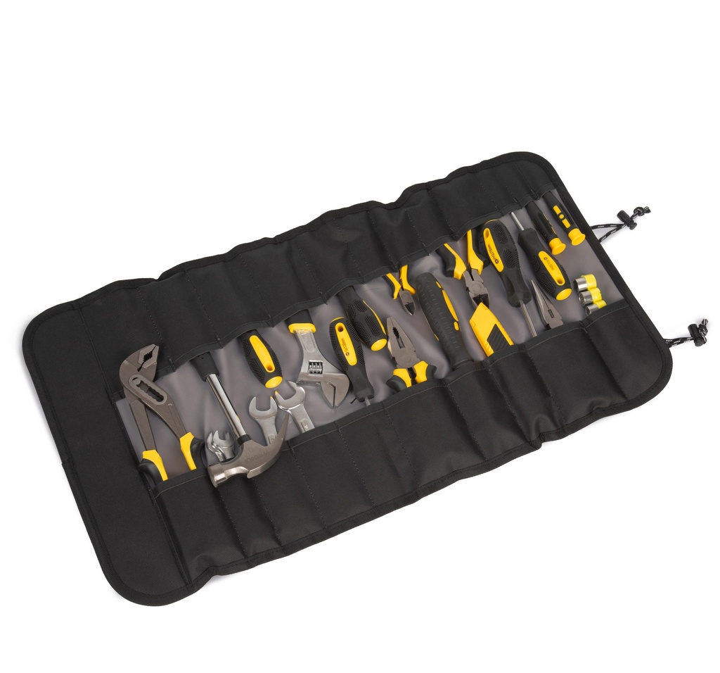 [WKI0305-Full grey / black-One size] Rouleau porte-outils 22 emplacements (WKI0305)