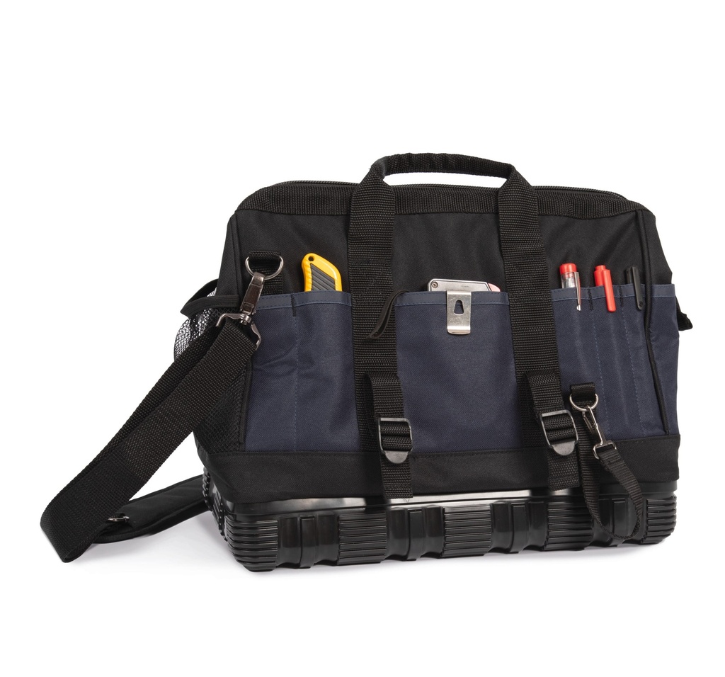 [WKI0601-Black / navy-One size] Sac à outils avec fond plastique (WKI0601)