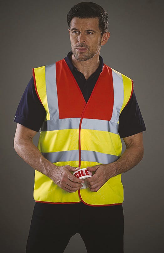 [YHVW100-Black-S] Gilet haute visibilité (YHVW100) (Black, S)