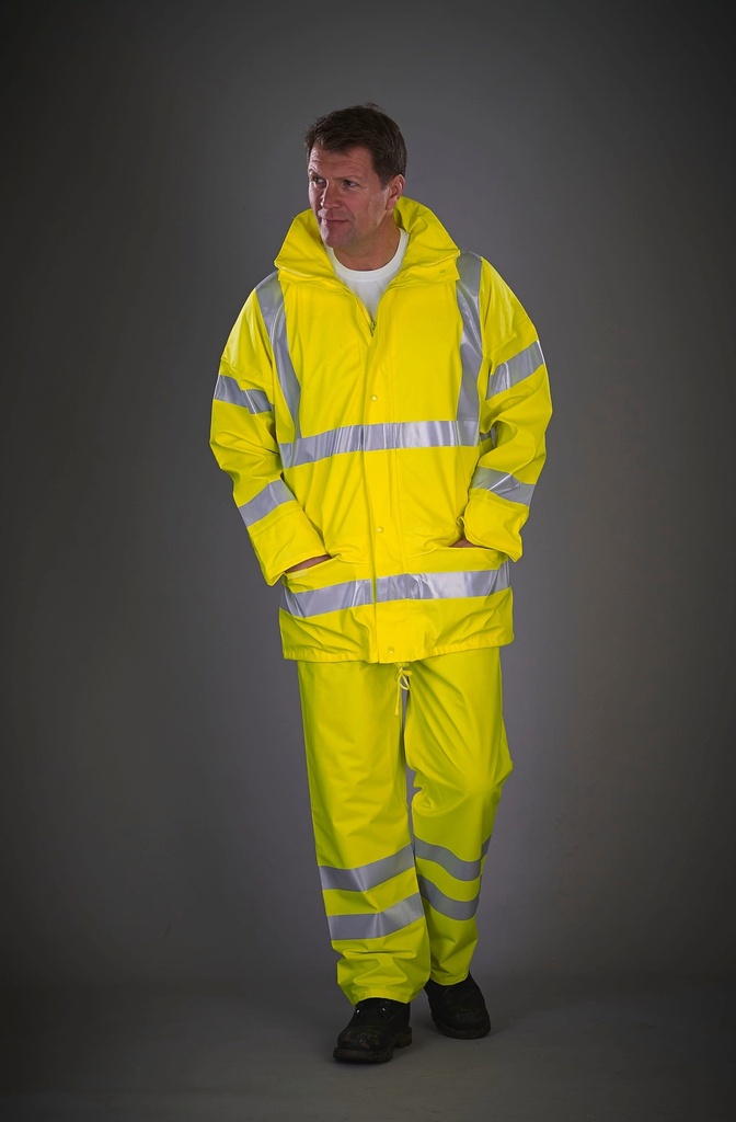[YHVS451-Hi vis orange-S] Pantalon de pluie respirant Hi-Vis Soft Flex (YHVS451) (Hi vis orange, S)