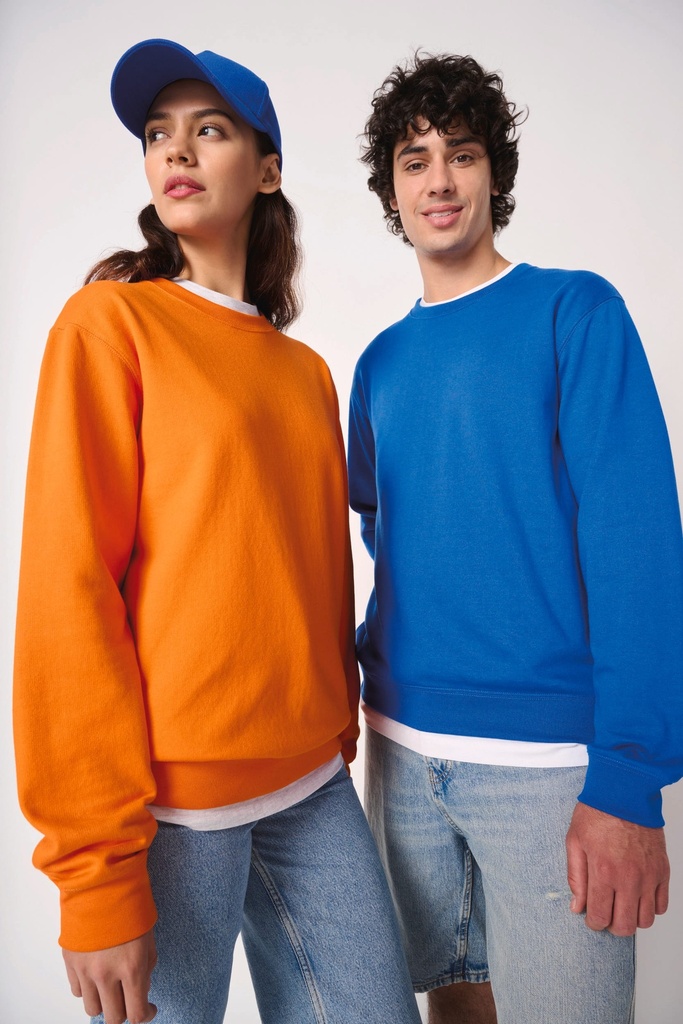 [IB400-Ideal black-S] Sweat-shirt col rond unisexe (IB400) (Ideal black, S)
