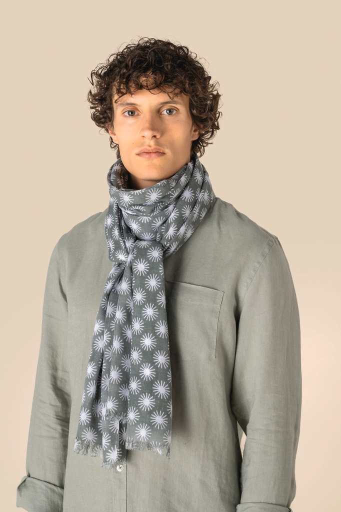 [SP153-Green sunburst-One size] Chèche à motifs unisexe (SP153)