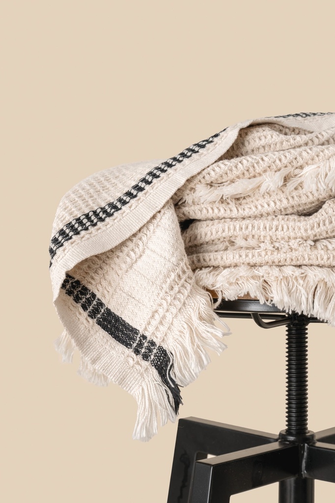 [SP121-Pampa beige-One size] Plaid nid d'abeille (SP121)
