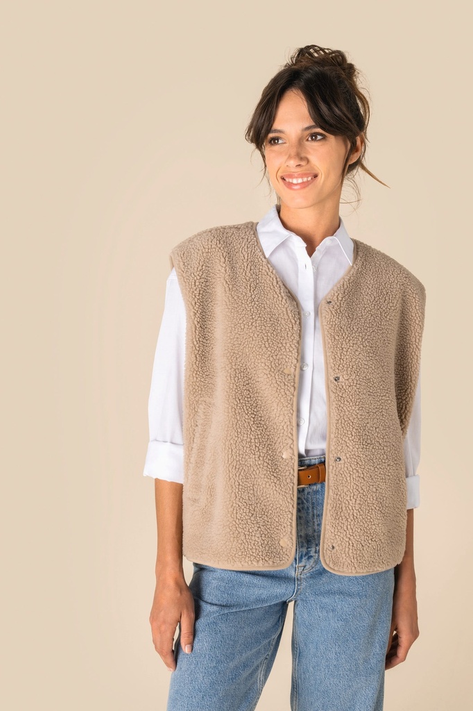 Veste sans manches en sherpa femme (SP604)