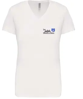 T-shirt col V manches courtes femme (K381) acti jeunes (White, S)