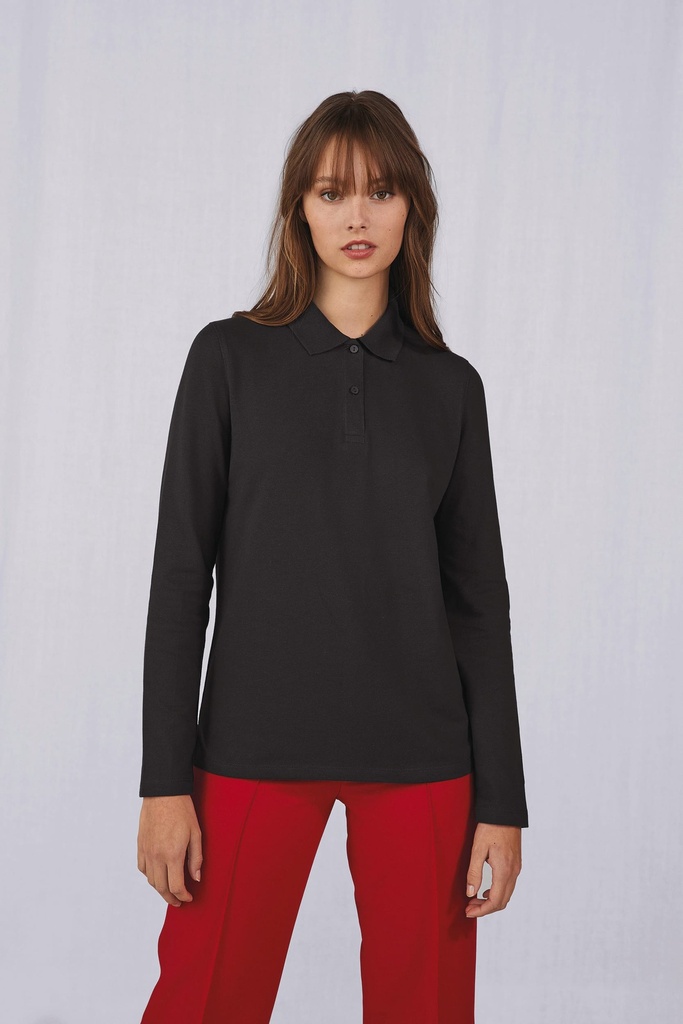 [CGPW464-Black-S] MY POLO 210 Femme manches longues (CGPW464) (Black, S)